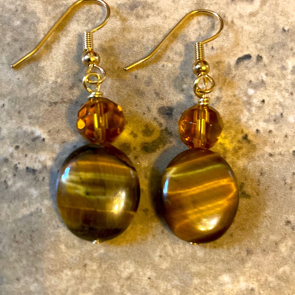 4/$20 Tiger Eye Earrings NWOT